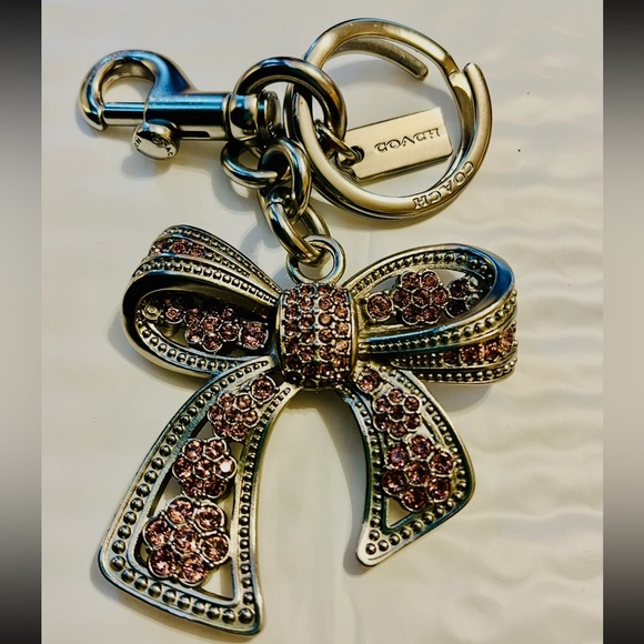 Coach Silver and Pink Bow Keychain - Picture 13 of 17